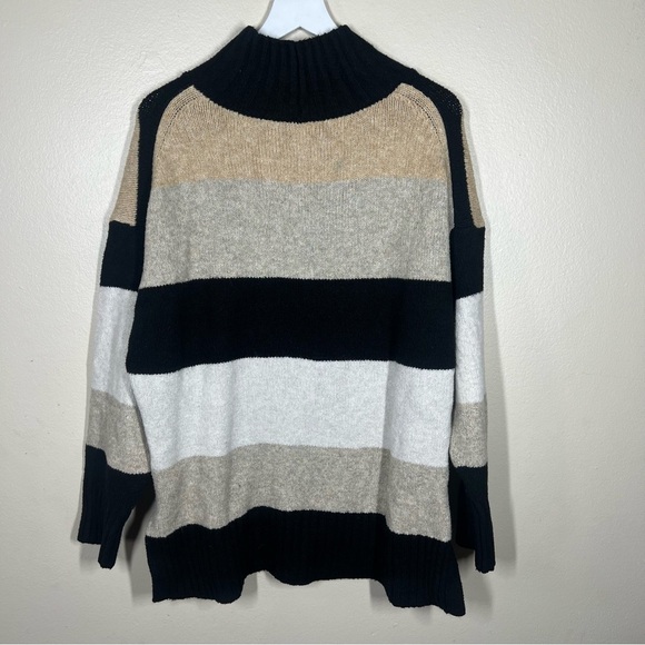 Target A New Day Womens Multicolor Neutral Stripe Mock Neck Relaxed Sweater XXL - Picture 8 of 8